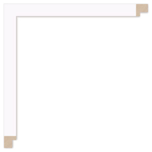 Silkemat hvid liste,15 x 15 mm