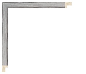 Børstet sølv liste m/sort næse, 15 x 17 mm