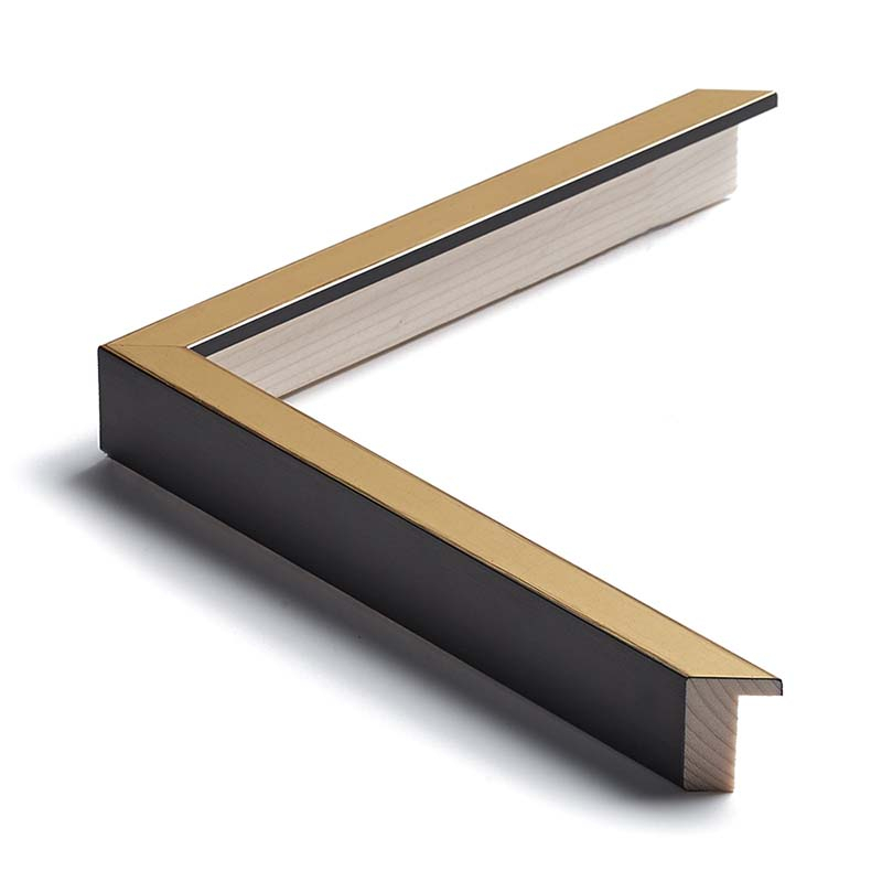 Guld liste m/sort kant, 15 x 30 mm - Billede 3