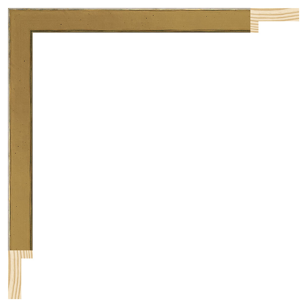 Guld liste m/sort kant, 15 x 30 mm