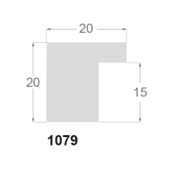 Concrete mørk grå liste, 20 x 20 mm - Billede 2