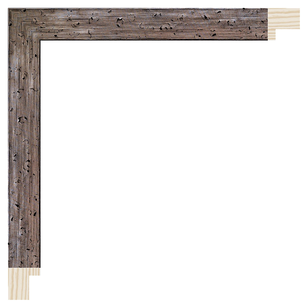 Rå Rust Sølv liste m/sort kant, 20 x 20 mm