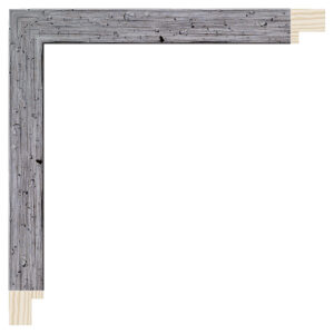 Rå Sølv liste m/sort kant, 20 x 20 mm