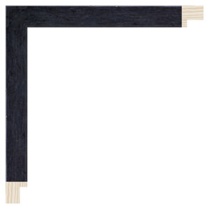 Rå sort liste m/sort kant, 20 x 20 mm