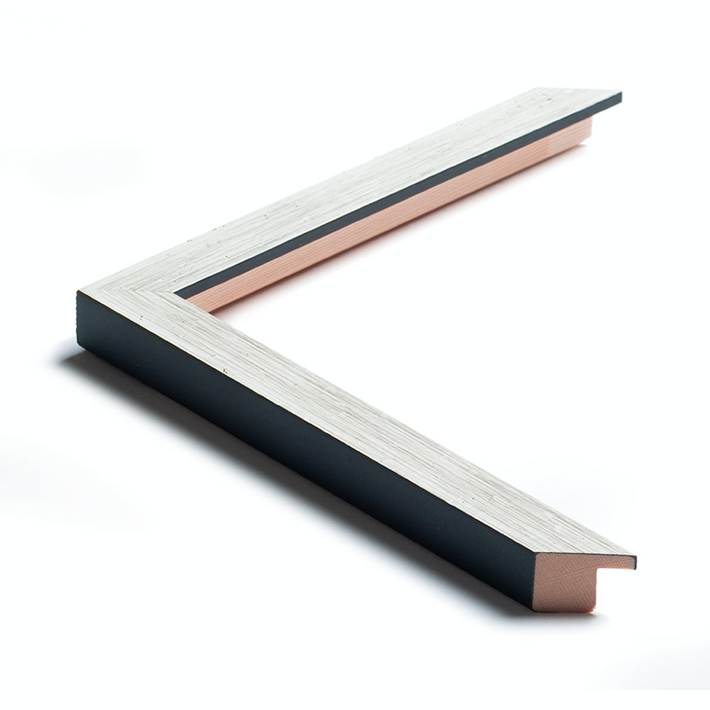 Rå Hvid liste m/sort kant, 20 x 20 mm - Billede 3