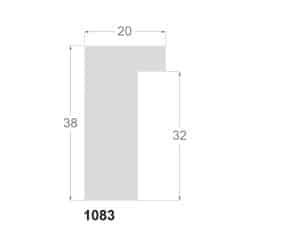 Børstet sølv liste m/sort næse, 20 x 38 mm - Billede 2