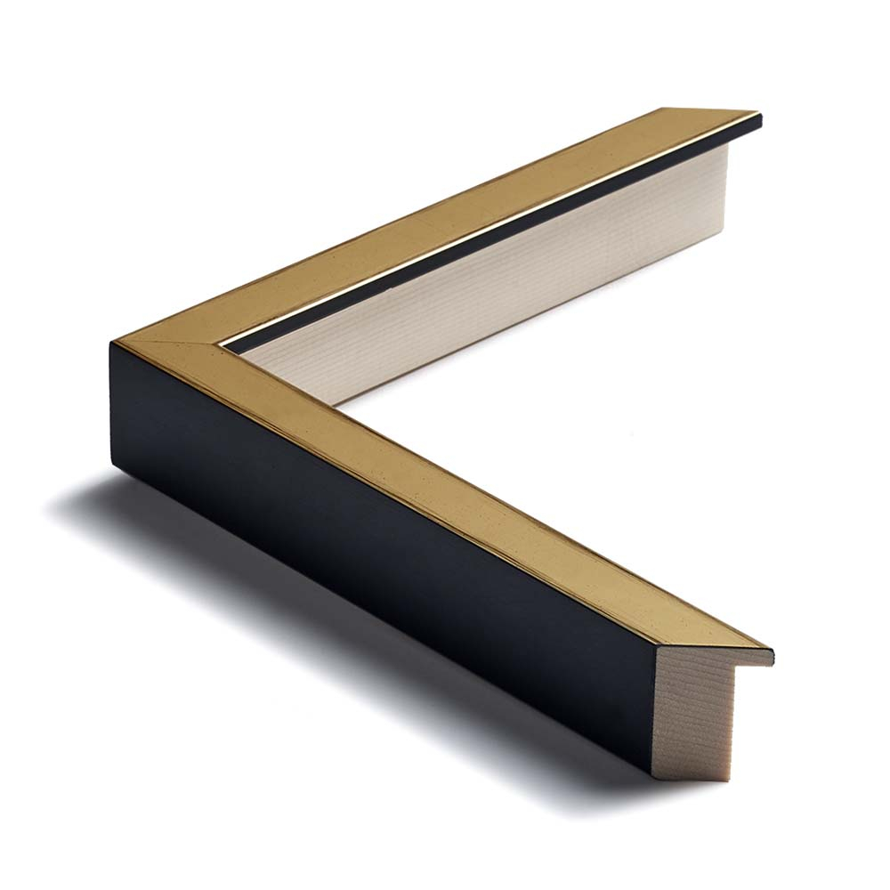 Guld liste m/sort kant, 20 x 38 mm - Billede 3