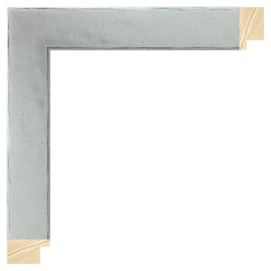 Sølv liste m/sort kant, 30 x 17 mm