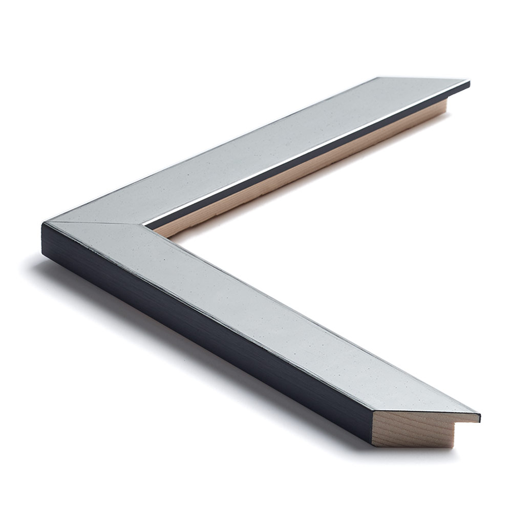 Sølv liste m/sort kant, 30 x 17 mm - Billede 3