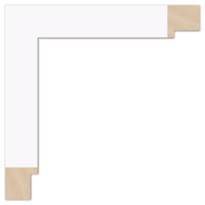 Silkemat hvid liste, 30 x 30 mm