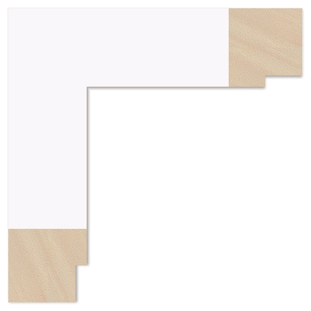 Silkemat hvid liste, 48 x 45 mm