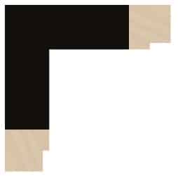 Silkemat sort liste, 48 x 45 mm