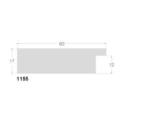 Antik guld liste m/sort næse, 60 x 17 mm - Billede 2