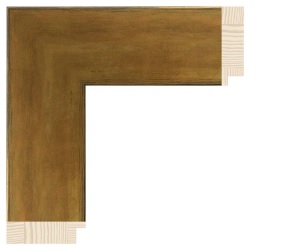 Antik guld liste m/sort næse, 60 x 17 mm