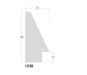 Concrete lys grå 1-tals liste, 23 x 48 mm - Billede 2