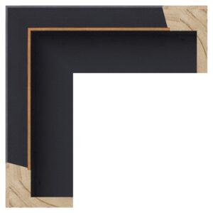 Mat sort m/smal guld svævel., 60 x 40 mm