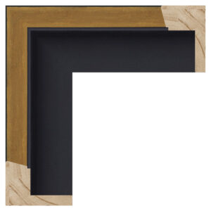 Mat sort m/bred guld svævel., 60 x 40 mm