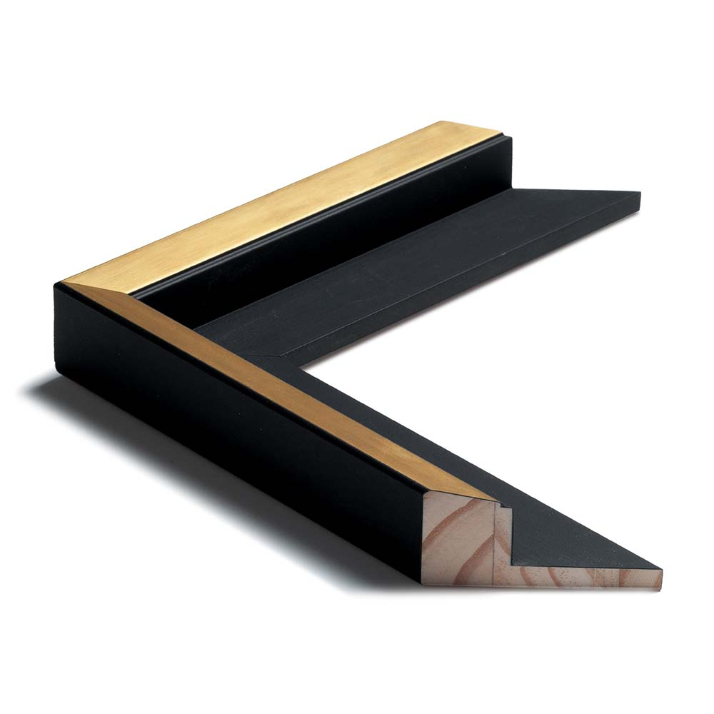 Mat sort m/bred guld svævel., 60 x 40 mm - Billede 3