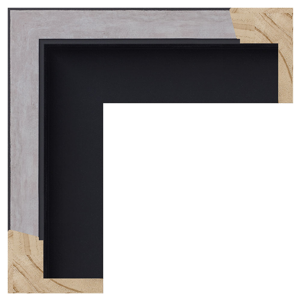 Mat sort m/bred sølv svævel., 60 x 40 mm