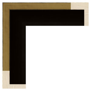 Guld svæveliste m/sort kant, 49 x 37 mm