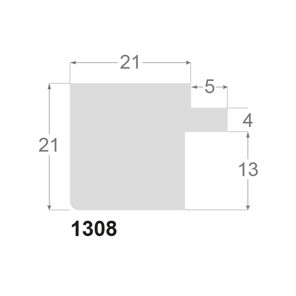 Børstet antracit liste m/sort næse, 26 x 21 mm - Billede 2