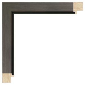 Børstet antracit liste m/sort næse, 26 x 21 mm