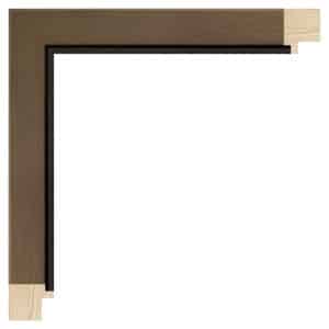 Børstet bronze liste m/sort næse, 26 x 21 mm