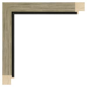 Børstet guld liste m/sort næse, 26 x 21 mm