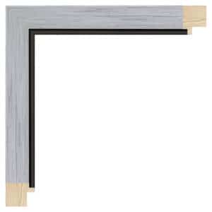 Børstet sølv liste m/sort næse, 26 x 21 mm