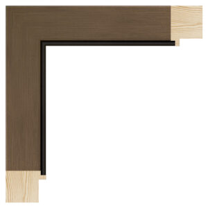 Børstet bronze liste m/sort næse, 37 x 30 mm