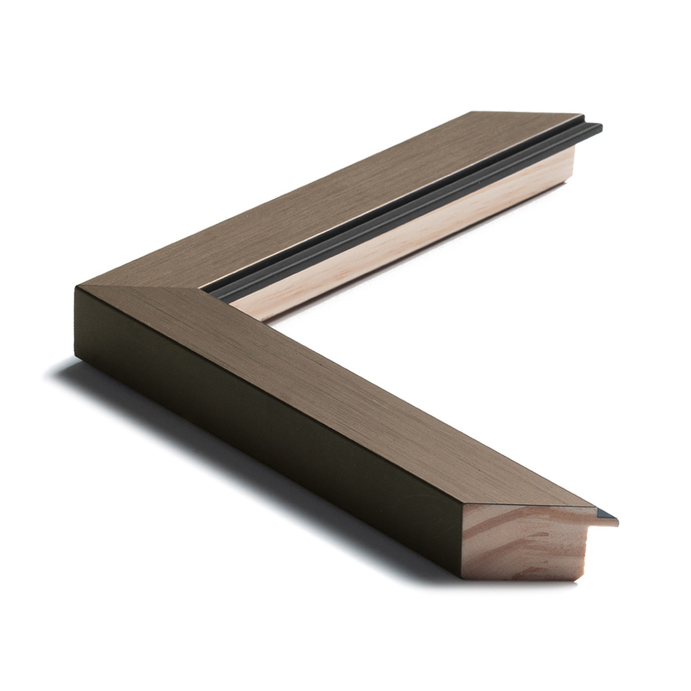 Børstet bronze liste m/sort næse, 37 x 30 mm - Billede 3