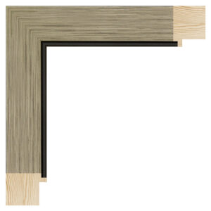 Børstet guld liste m/sort næse, 37 x 30 mm