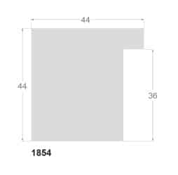 Hvid liste træstruktur, 44 x 44 mm - Billede 2