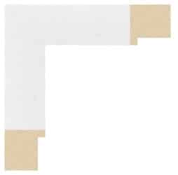 Hvid liste træstruktur, 44 x 44 mm