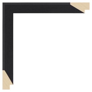 Sort 1-tals liste træstruktur 22 x 40 mm