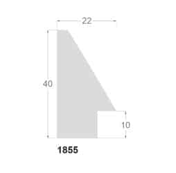 Sort 1-tals liste træstruktur 22 x 40 mm - Billede 2