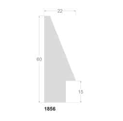Sort 1-tals liste træstruktur 22 x 60 mm - Billede 2