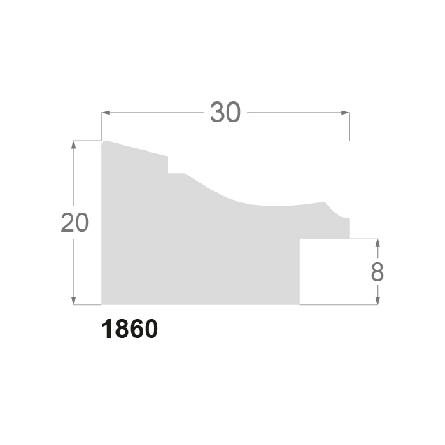 Lys sølvgrå/sort liste, 30 x 20 mm - Billede 2