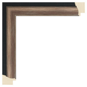 Oxysølv/sort liste, 30 x 20 mm