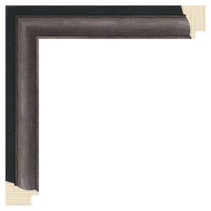 Mørk sølvgrå/sort liste, 30 x 20 mm