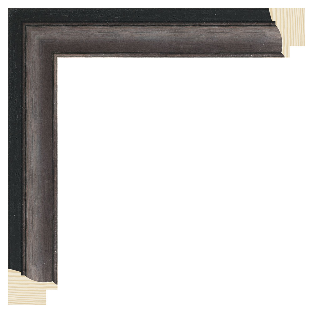 Mørk sølvgrå/sort liste, 30 x 20 mm