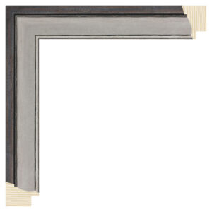 Lys sølvgrå/sort liste, 30 x 20 mm