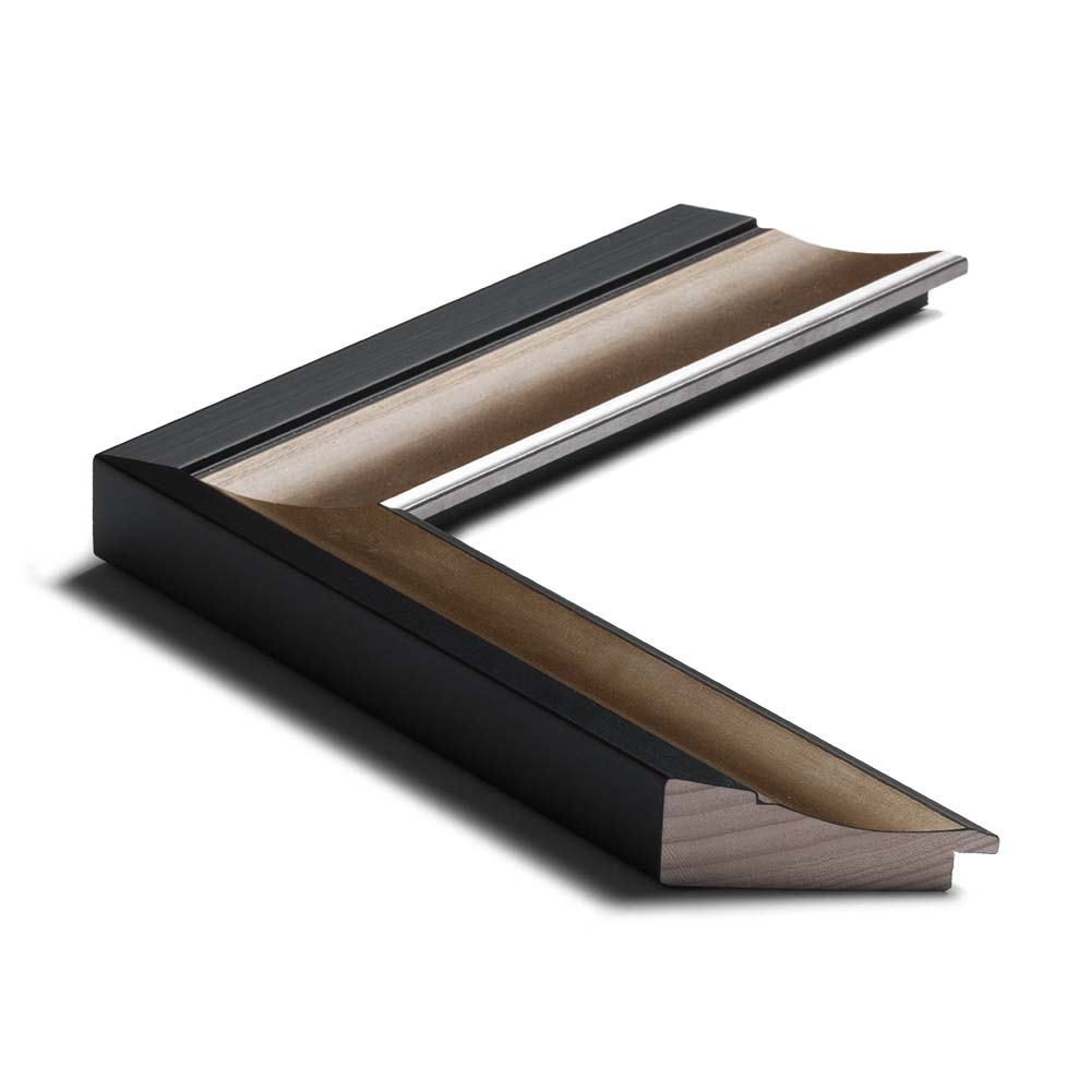 Oxysølv/sort liste, 55 x 29 mm - Billede 3