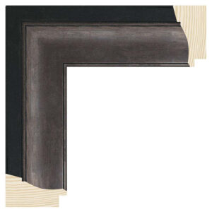 Mørk sølvgrå/sort liste, 55 x 29 mm