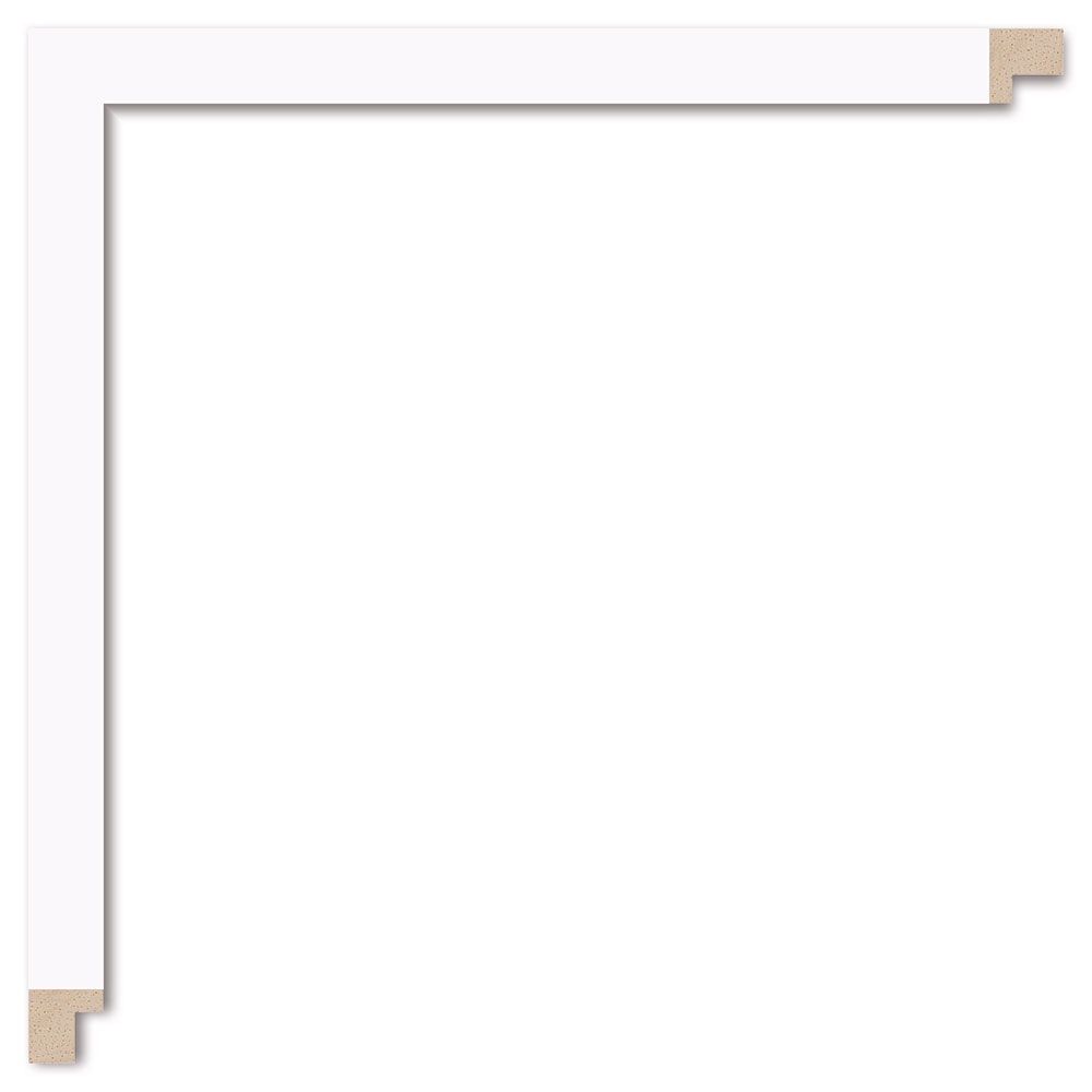 Silkemat hvid liste, 13 x 13 mm