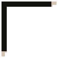 Silkemat sort liste, 20 x 20 mm