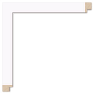 Silkemat hvid liste, 20 x 13 mm