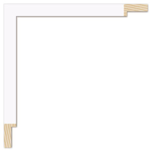 Silkemat hvid liste, 15 x 30 mm