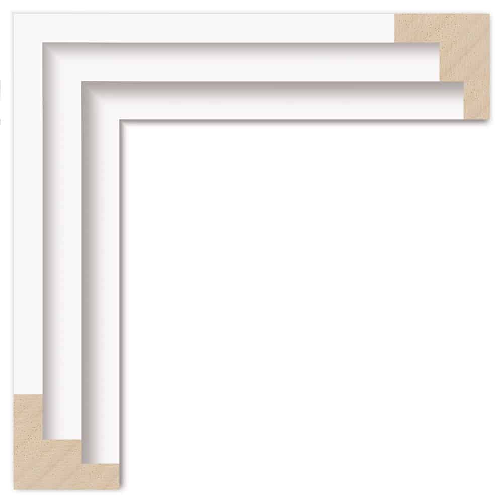 Silkemat hvid svæveliste, 40 x 36 mm