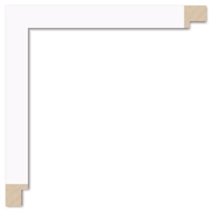 Silkemat hvid liste, 20 x 20 mm